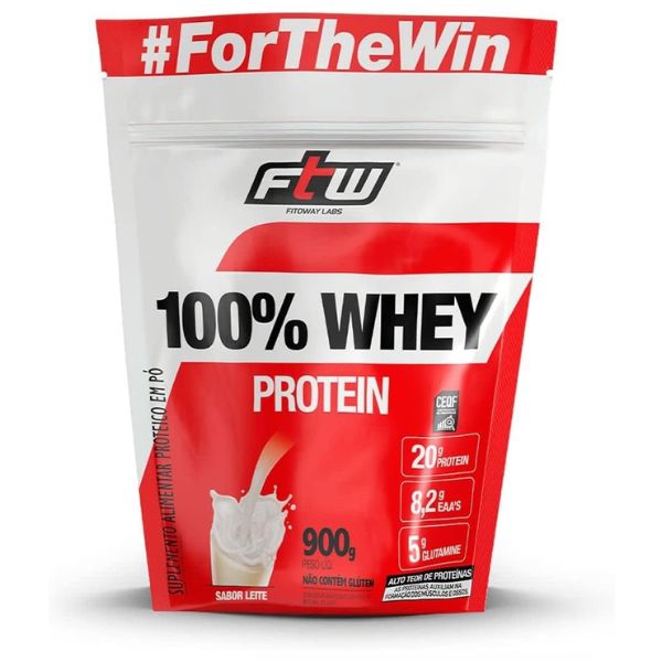 100% Whey Protein Concentrado sabor Chocolate 900g Refil - FTW