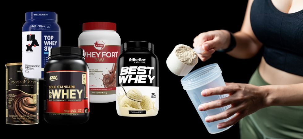 Variedade de whey protein concentrado